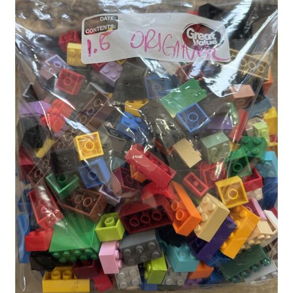 LEGO 1.5 Pounds Basic Bricks Blocks Sizes 2X lot mix colors 3001 3002 3006 3003 - Picture 2 of 4